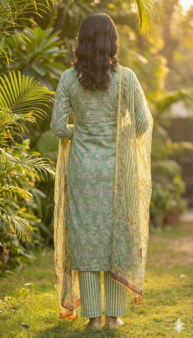 Women Kota Doria Kurta Set