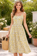 Women Yellow Cotton Sleevless Dress