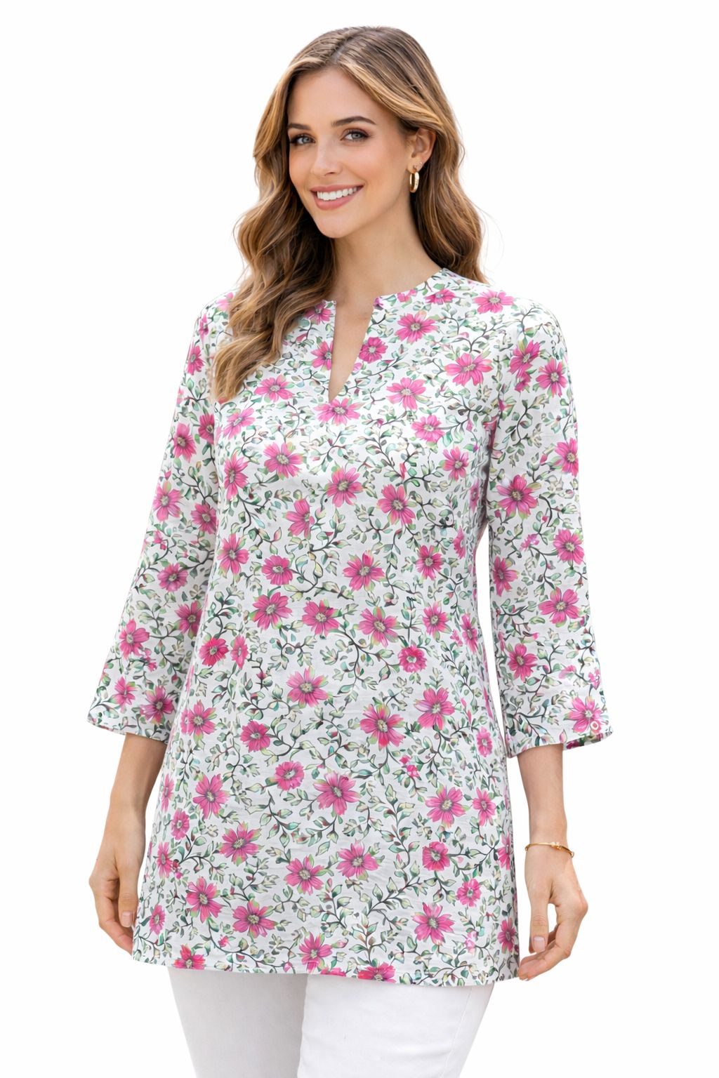 Women White Cotton Top