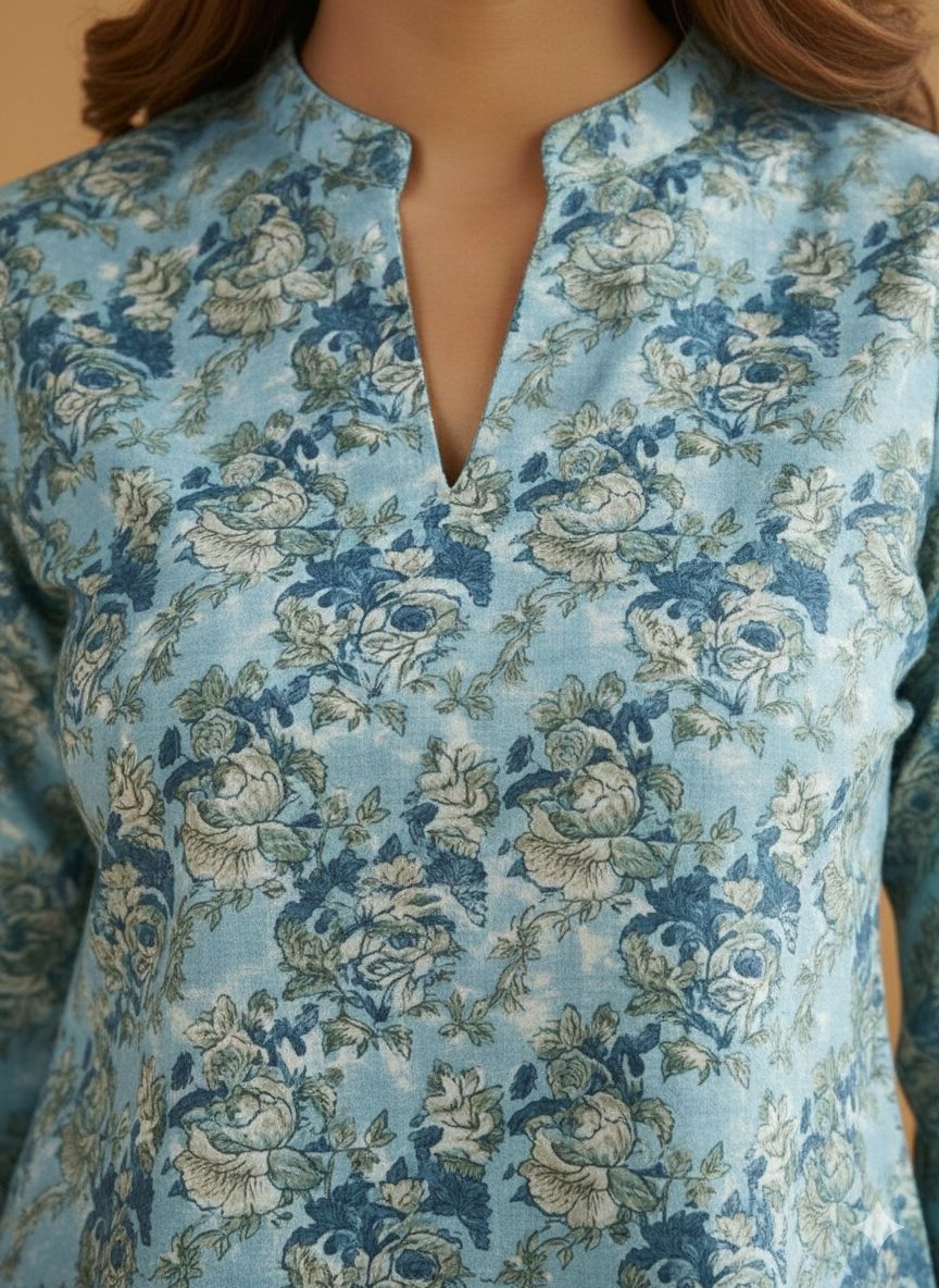 Women Indigo Cotton Top
