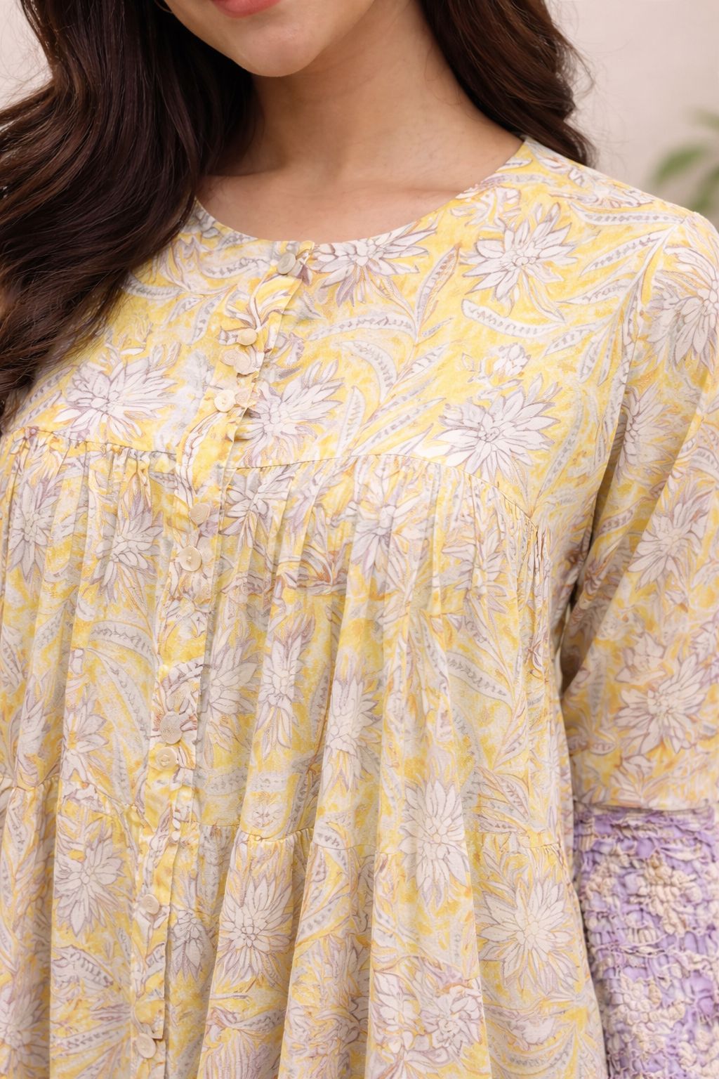 Women Yellow Cotton dress