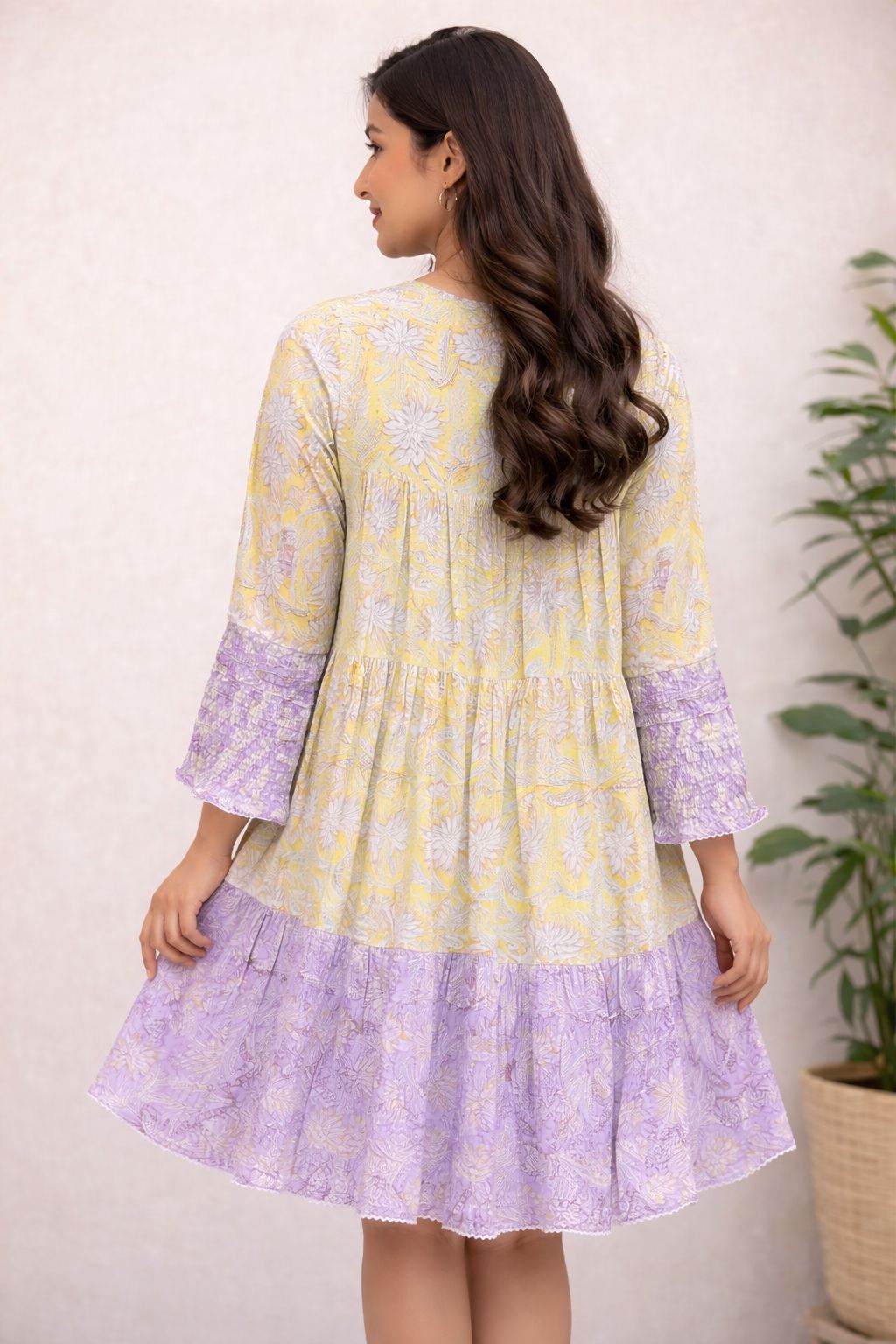 Women Yellow Cotton dress