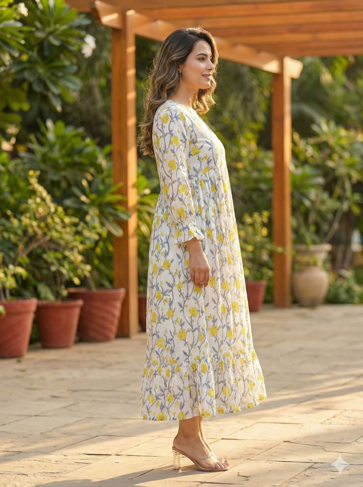 Women Off white Cotton dress