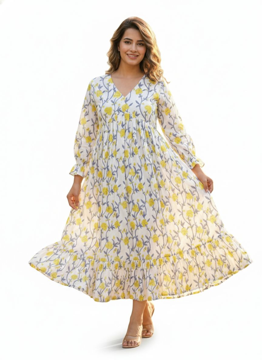 Women Off white Cotton dress