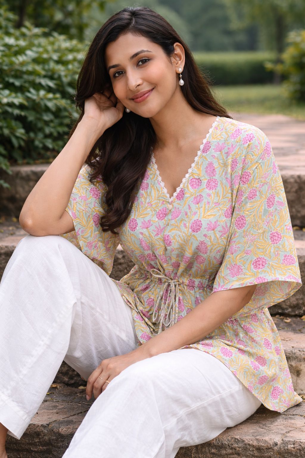 Womens Floral print Kaftan