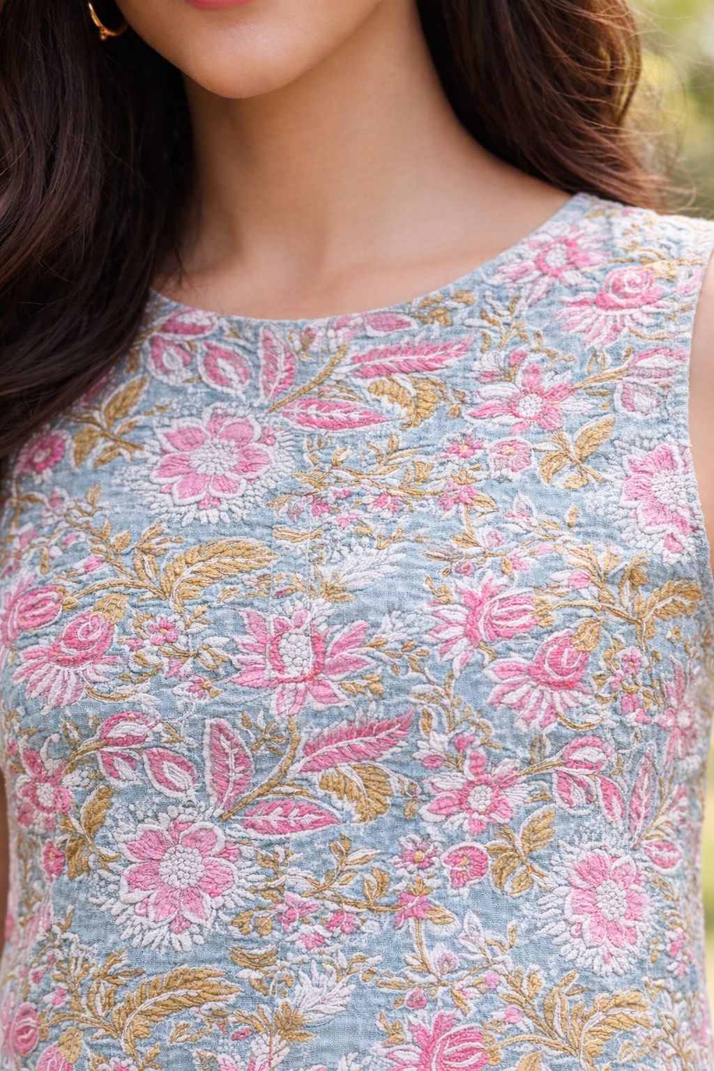 Women  Blue floral top