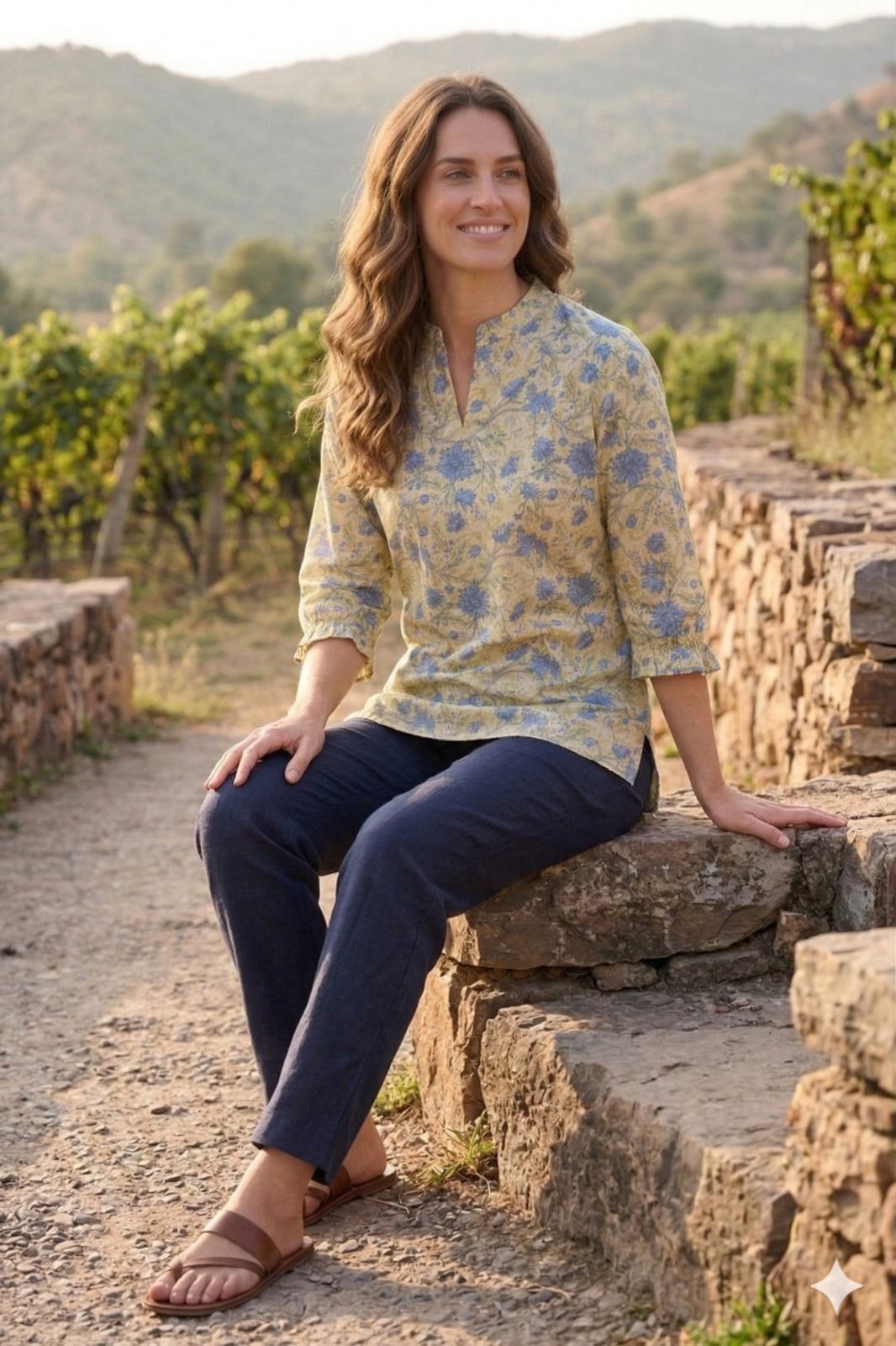 Womens Floral Kurta Top