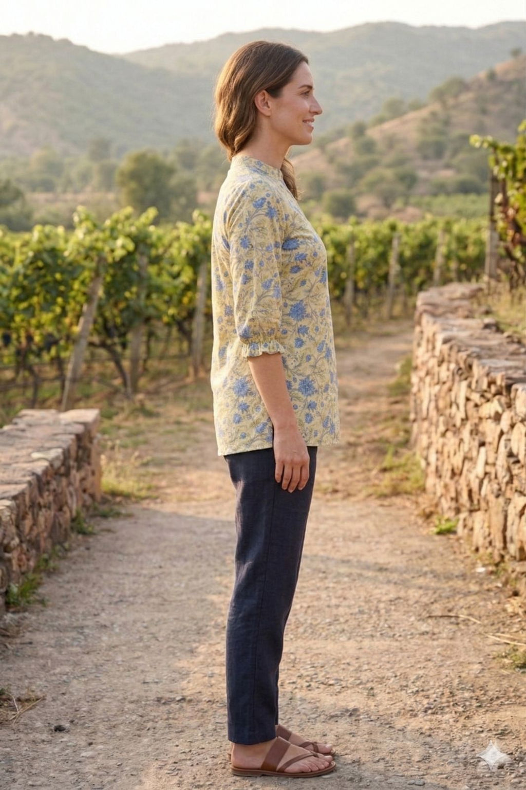 Womens Floral Kurta Top