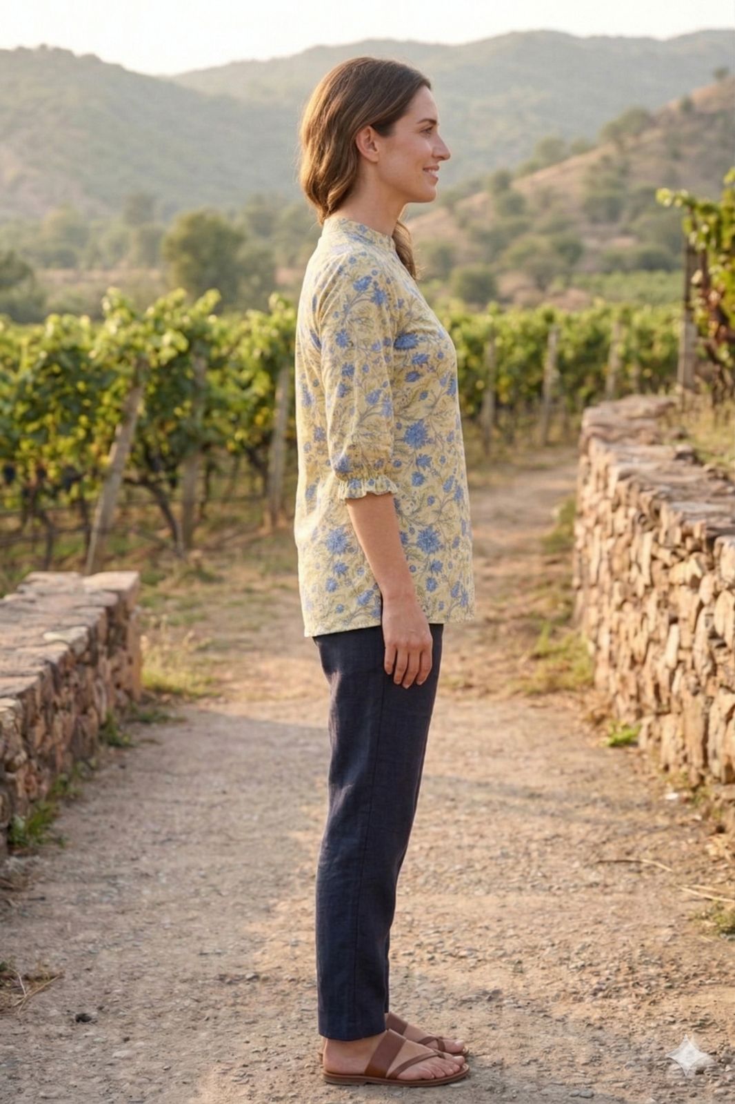 Womens Floral Kurta Top