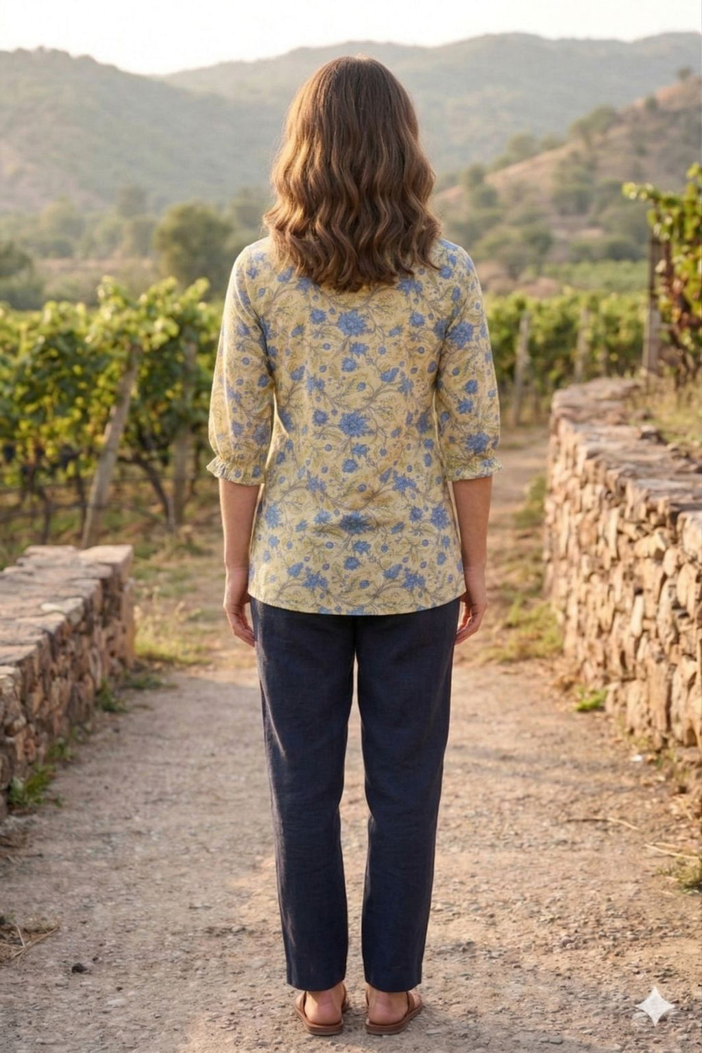 Womens Floral Kurta Top