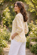 Womens yellow floral top