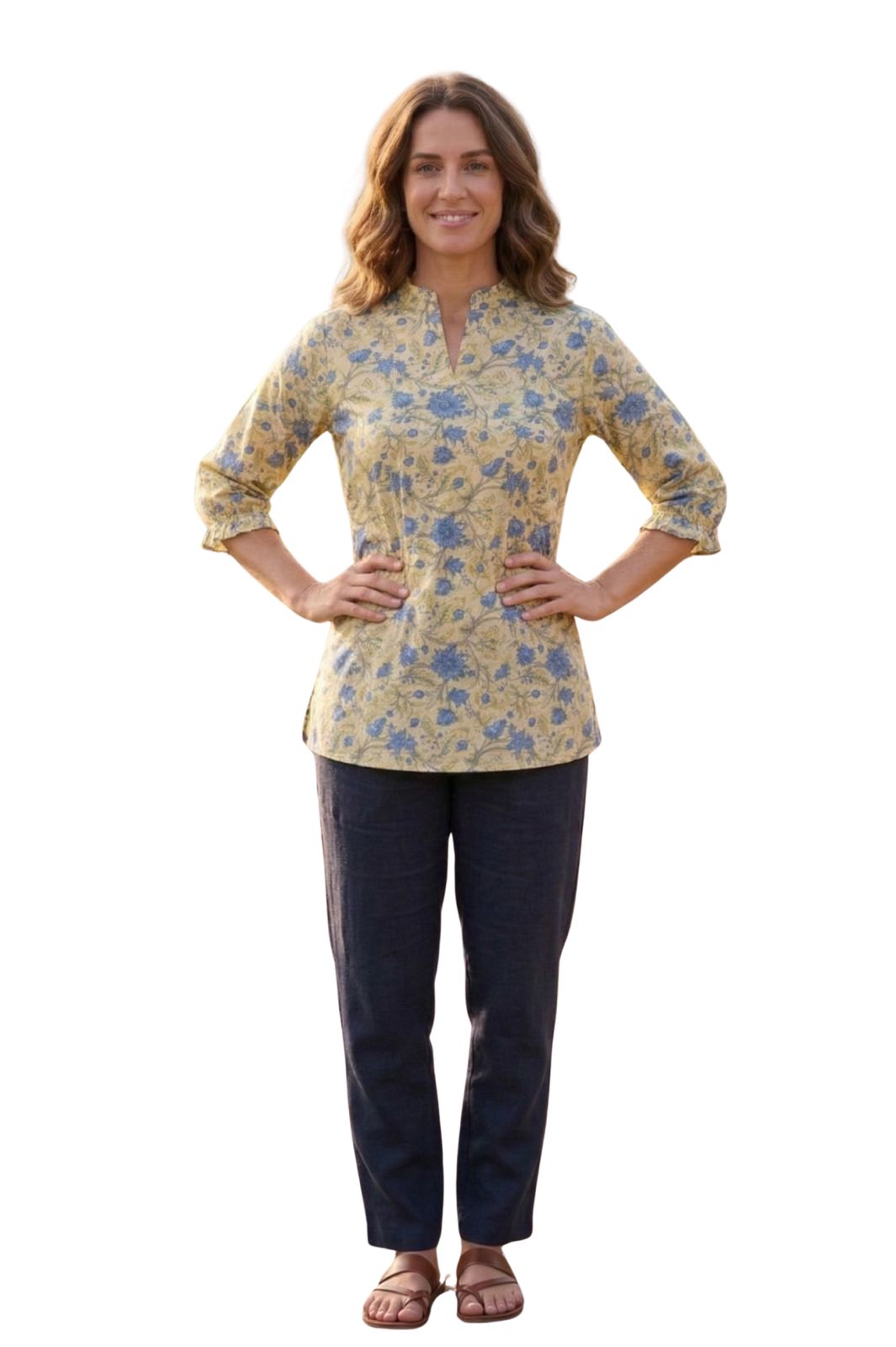 Womens Floral Kurta Top