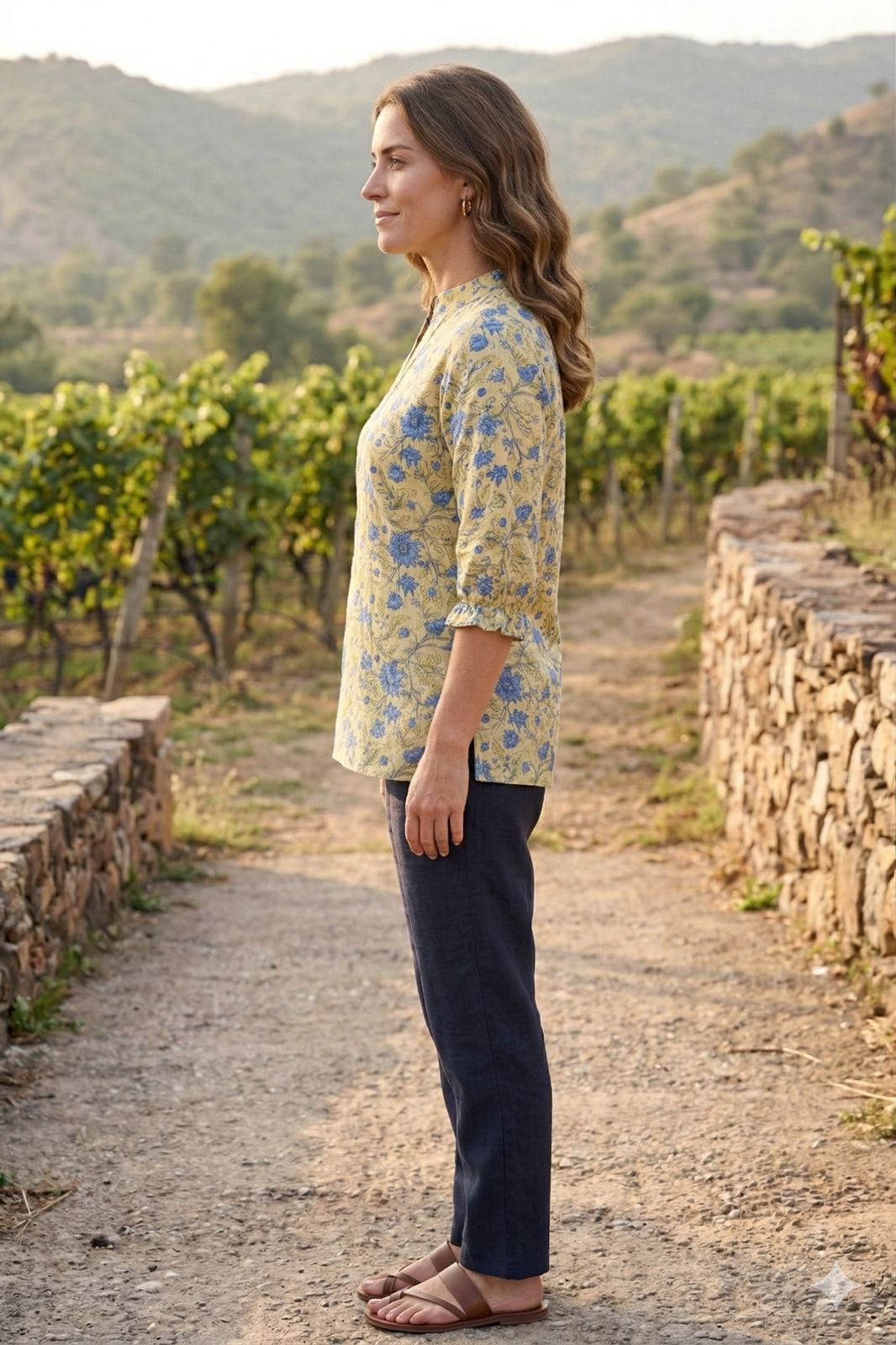 Womens Floral Kurta Top